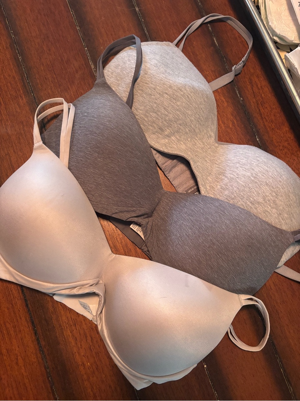Aerie Wireless Sunnie Bras - Gray, Charcoal & Nude